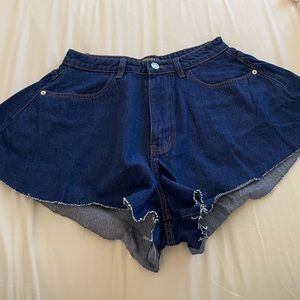 misguided flair jean shorts